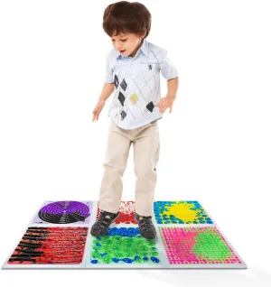 Texture Sensor Liquid Tiles - 6 Square Lava Set, 12" X 12" Sensory Mat, Multi-Color Textured Sensory Lava Tiles, Ages 3 4 5 6 .