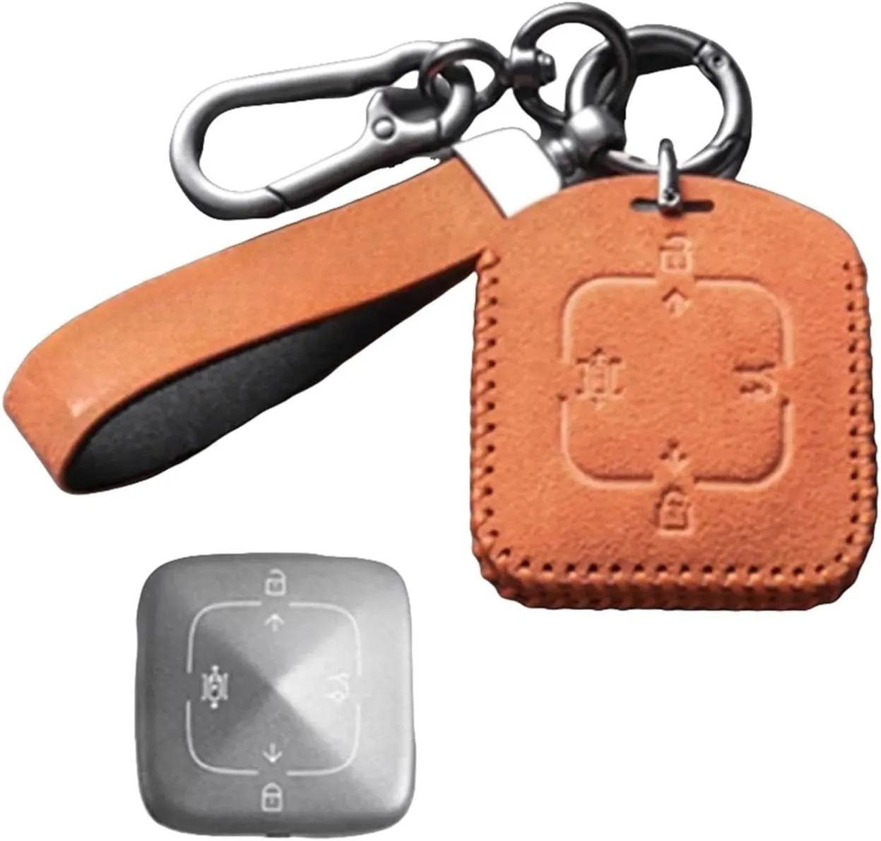 The Compatible For Extremely Krypton 001 Key Case ZEEKR 009 Car NFC Card Case Bag Turned Fur Key Case Buckle(Style 15)