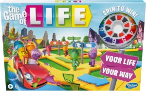 The Game of Life Game, Family Board Game for 2-4 Players, Indoor Game for Kids Ages 8 and Up, Pegs Come in 6 Colors