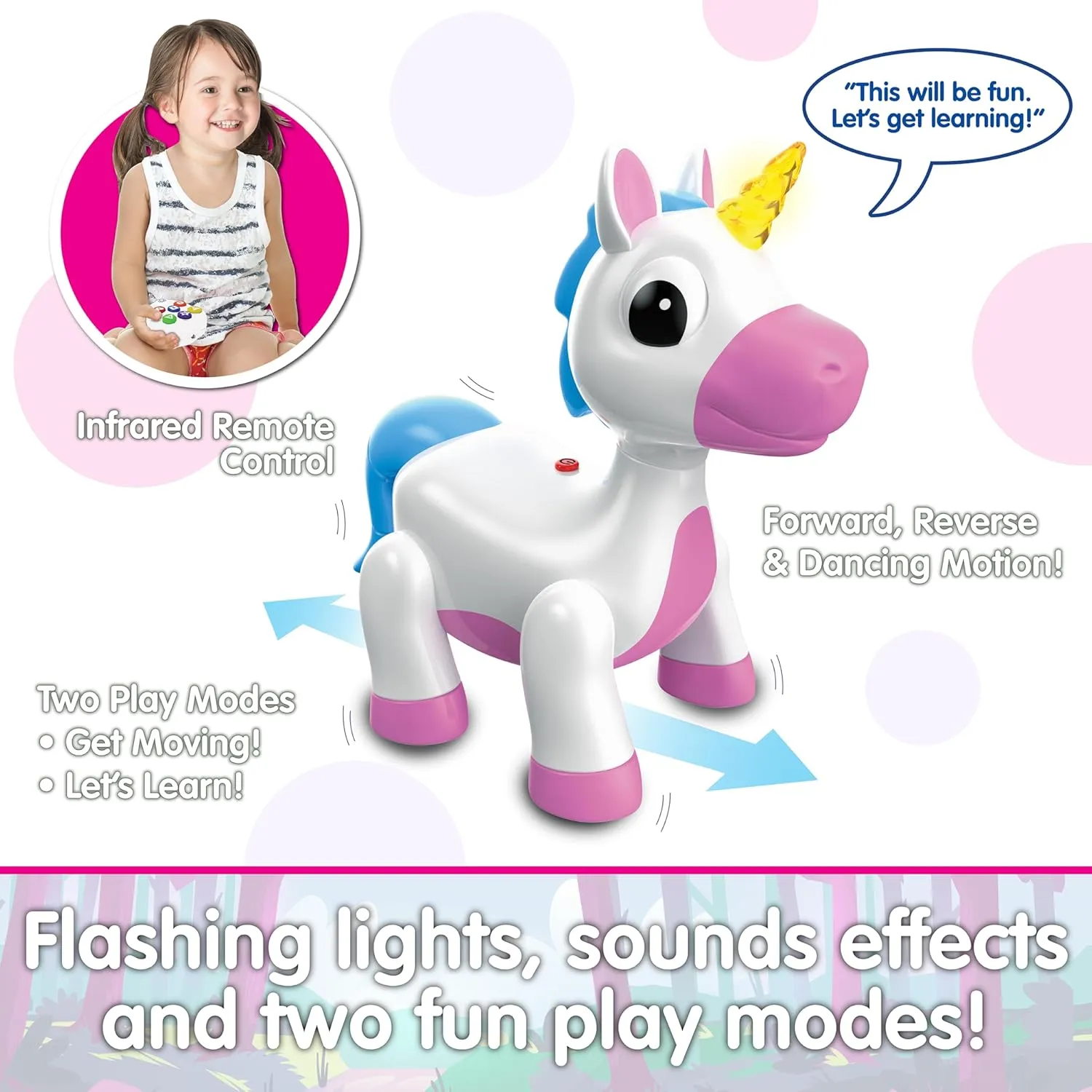 The Learning Journey Play & Learn - Infrared Remote Control Dancing Unicorn - Unicorn Toys for Girls - Toddler Toys for Children Ages 2  Years - Award Winning Toys