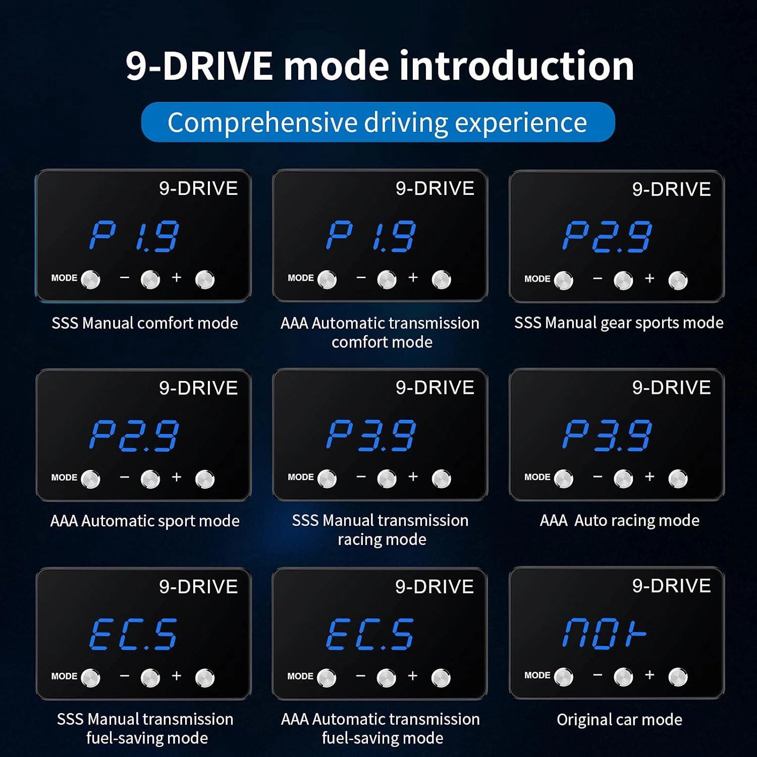 Throttle Response Controller 9 Drive Modes Smart Electronic Racing Accelerator Compatible with Ford F150 F250 Raptor Fusion Focus Grand Mondeo Ranger Transit Mazda 5 6 BT-50 CX-9