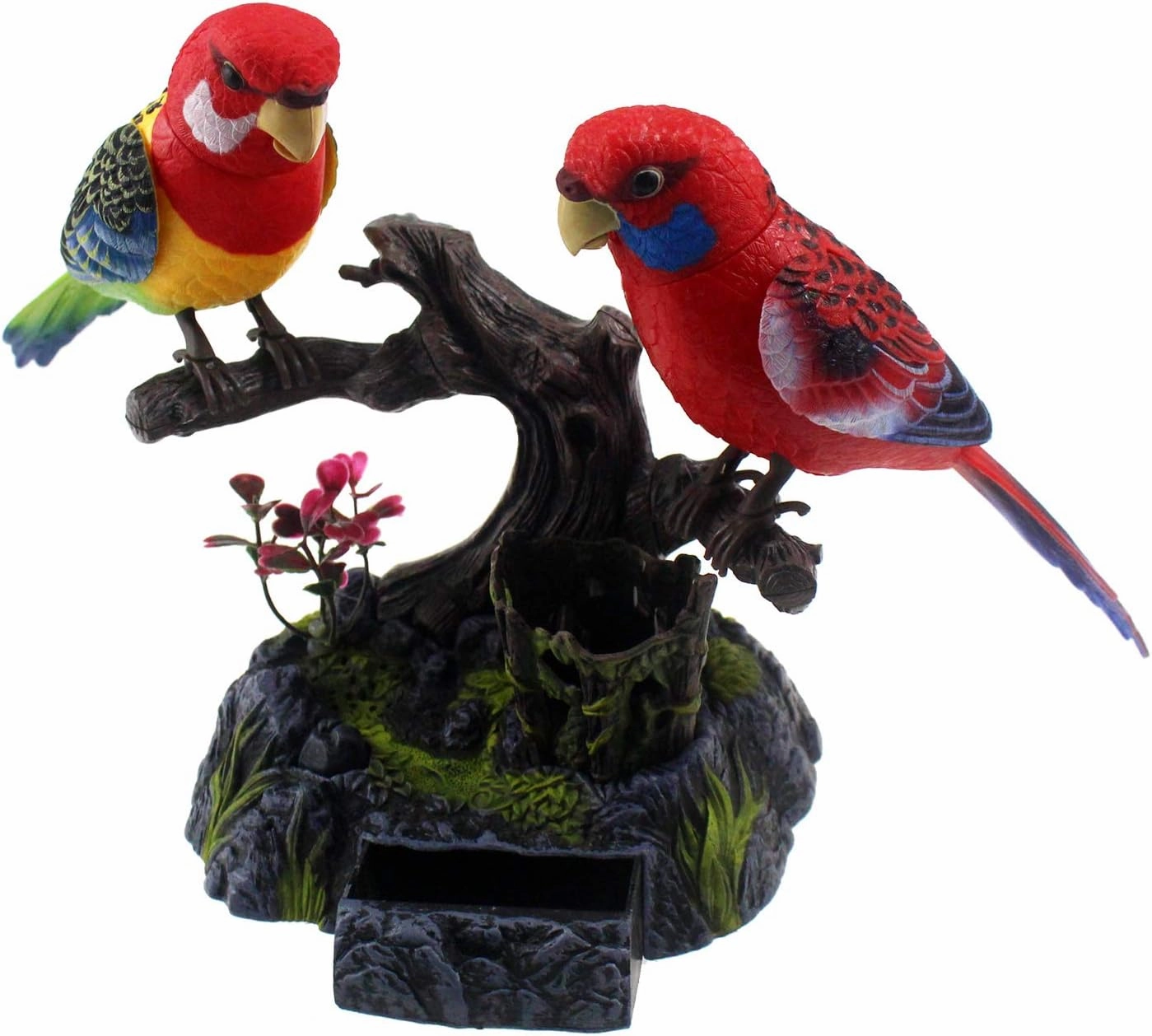 Tipmant Eelctric Birds Talking Parrots Electronic Pets Office Home Decoration Recording & Playback Function, Pen Holders Kids Toys