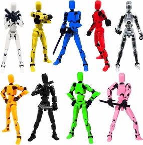 Titan13 Action Figure, Lucky Robot 13 Action Figures, 3D Printed Multi-Jointed Movable Action Figure, Dummy Robot 13 Action Figures for Desktop Decorations Game Gifts(9pcs)