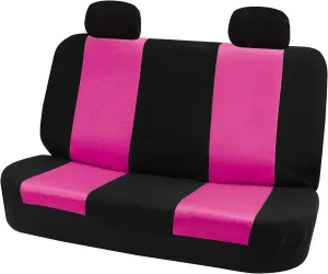 TLH Classic Cloth Automotive Car Seat Covers Rear Set Only, Black Universal Fit Car Seat Covers Protector Covers for Cars, Auto, Trucks, SUV