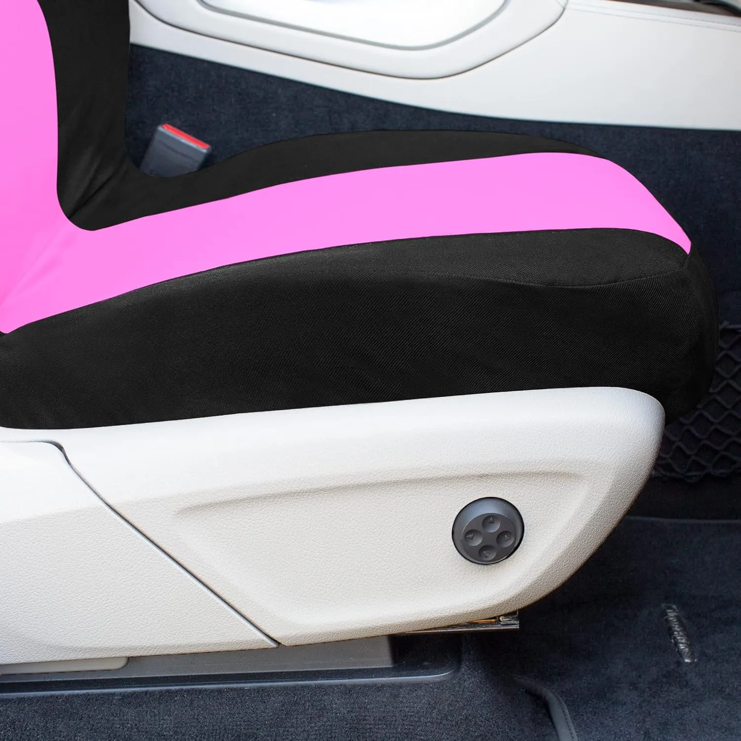 TLH Universal Fit Automotive Seat Covers Pink Cloth Car Seat Covers Full Set, Car Seat Protector Interior Accessories Classic Flat Cloth Car Seat Covers fit for Most Cars, Trucks, SUVs or Vans