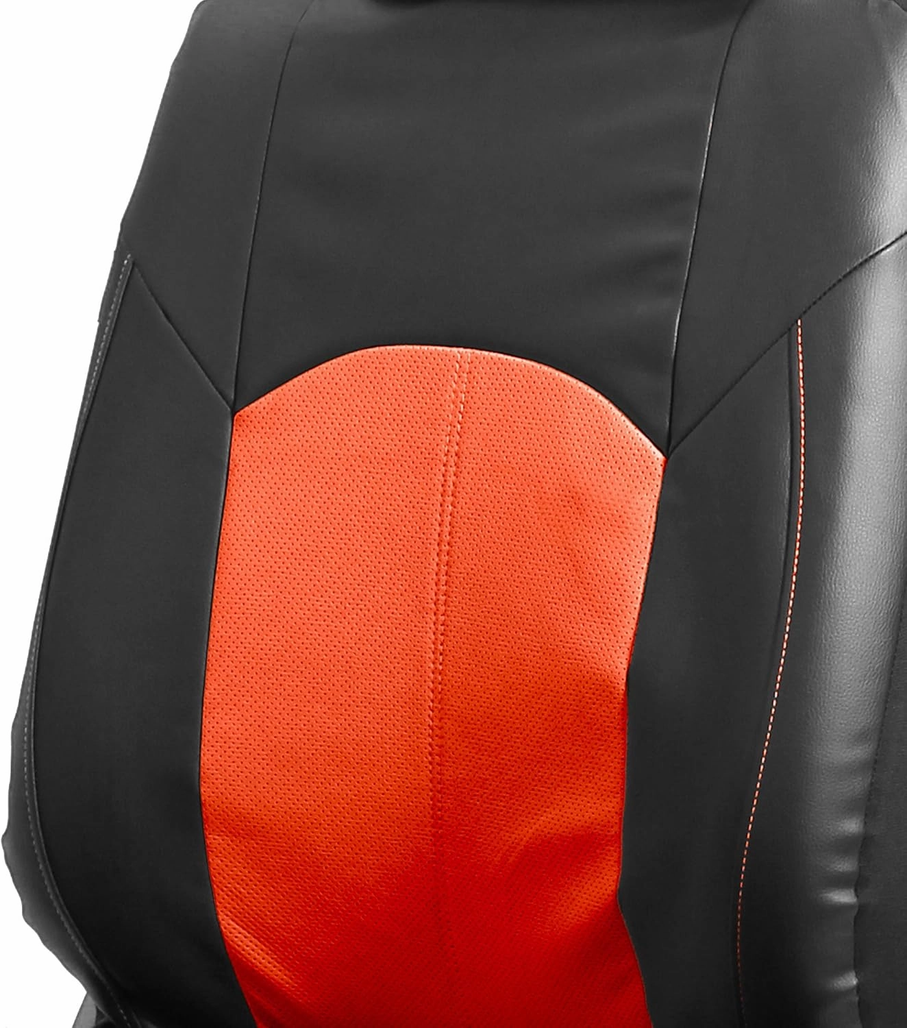TLH Automotive Car Seat Covers PU Leather Rome Seat Covers Full Set Orange Seat Covers Airbag Compatible Split Rear Car Seat Cover Universal Fit Interior Accessories for Cars, Auto, Trucks, SUV