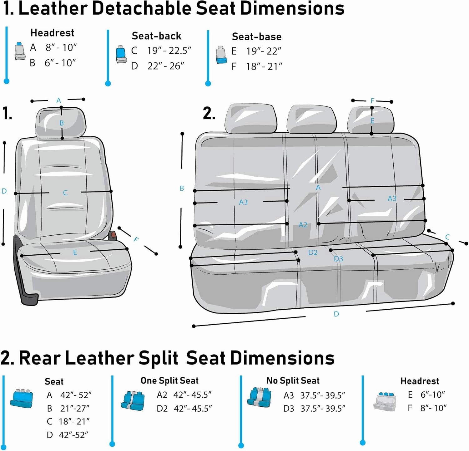 TLH Automotive Car Seat Covers PU Leather Rome Seat Covers Full Set Orange Seat Covers Airbag Compatible Split Rear Car Seat Cover Universal Fit Interior Accessories for Cars, Auto, Trucks, SUV