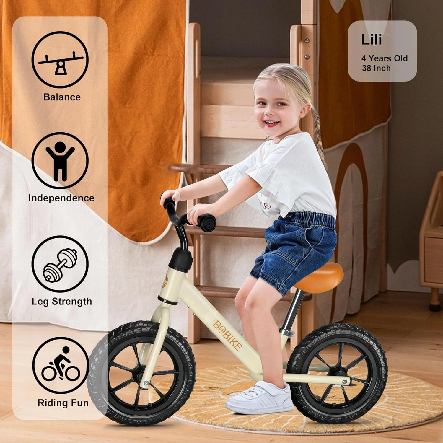 Toddler Balance Bike Toys for 2 to 5 Year Old Girls Boys Adjustable Seat and Handlebar No-Pedal Training Bike Best Gifts for Kids