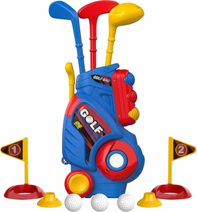 Toddler Sports Toys Golf Set I Golfing for Kids with 3 Tees, 2 Holes, 3 Balls, 2 Racks, and 1 Cart I Promotes Motor Skills & Active Play I Indoor & Outdoor Golfing Adventures I "26x15x39 cm" I BLUE