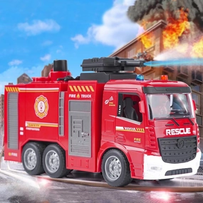 Toddlers Fire Truck Toy for Boys Kids 3-9 Year Old, Remote Control 3-12 Years Old Boy and Girls, Christmas and Birthday GiftsIdeal Gift Little Fireman