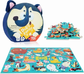 TOI Dog's Family Puzzle for Kids Ages 3-5, 200 Pieces Dogs Jigsaw Puzzles for Toddlers with Dog-Shaped Gift Box, Preschool Learning Game for Boys & Girls