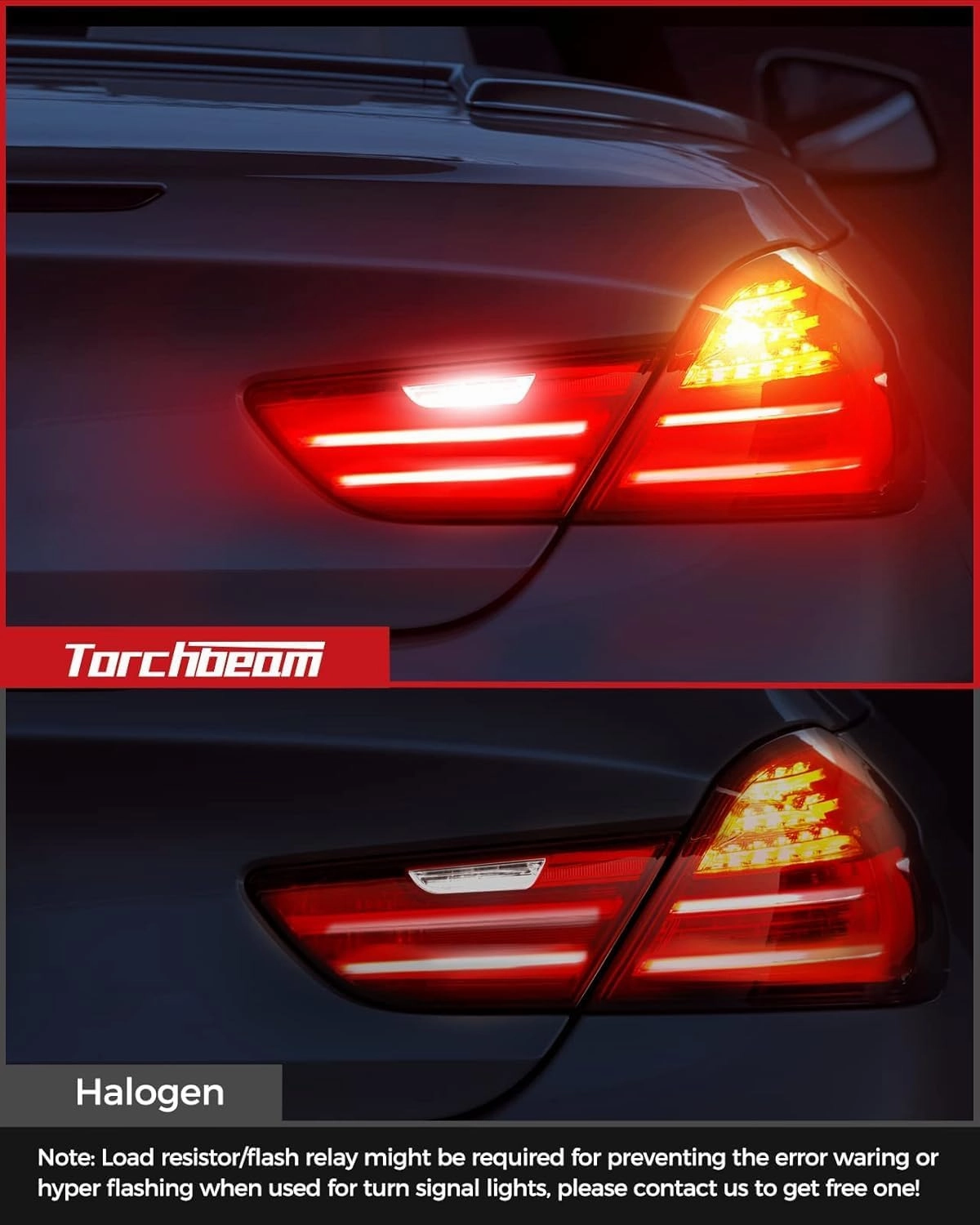 Torchbeam 3157 3156 LED Bulb Tail Brake Lights Red 600% Brighter, 3056 3057 4057 4157 3457 Brake Stop High Mount Stop Tail Taillights for Cars, Non-polarity, 3030 38-SMD, Pack of 2