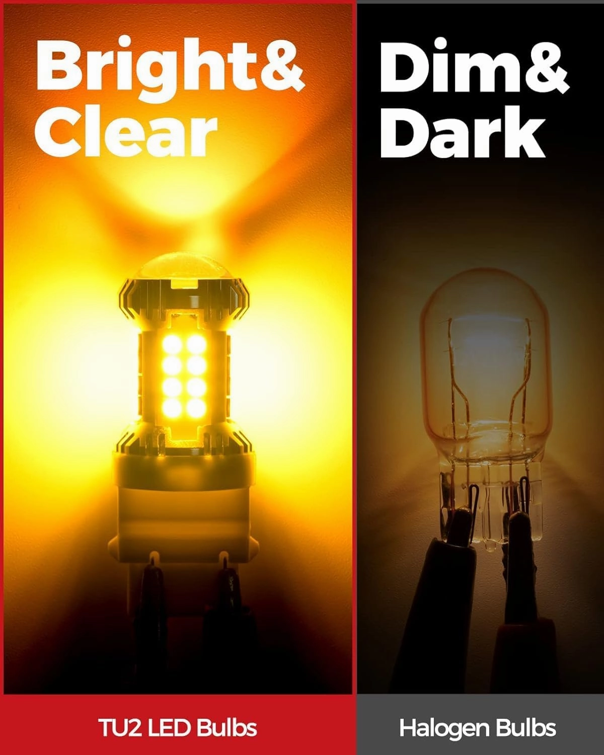 Torchbeam 3157 LED Bulbs Amber with External Resistor for Turn Signal Lights, 600% Brighter 3156 3056 3356 3057 4157 3457 4156 with HD projector for Blinker Side Marker Parking Lights, 3030 38-SMD