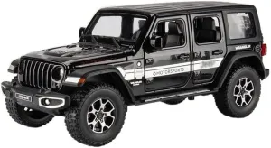 Toy car Model 1:22 for Jeeps Wrangler Sahara Alloy Diecasts Car Model Sound and Light Pull Back Collection Kids Toy Gift (Color : Black)