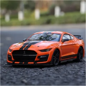 Toy car Model 1:24 for Ford Mustang Shelby GT500 Toy Alloy Diecasts Car Model Toys for Children (Color : Orange)