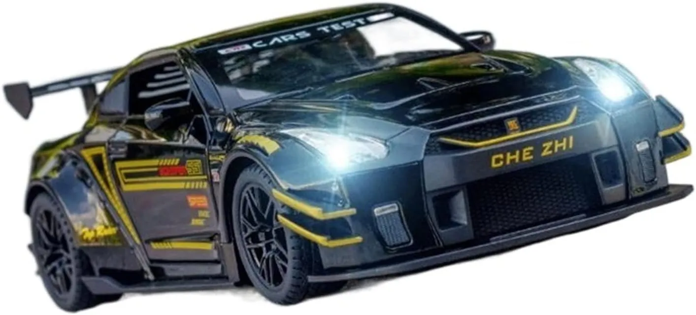 Toy car Model 1/24 for Nissan Ares GTR R35 Alloy Diecasts Toy Car Model with Pull Back Collection Kids Toys (Color : Black)