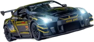 Toy car Model 1/24 for Nissan Ares GTR R35 Alloy Diecasts Toy Car Model with Pull Back Collection Kids Toys (Color : Black)