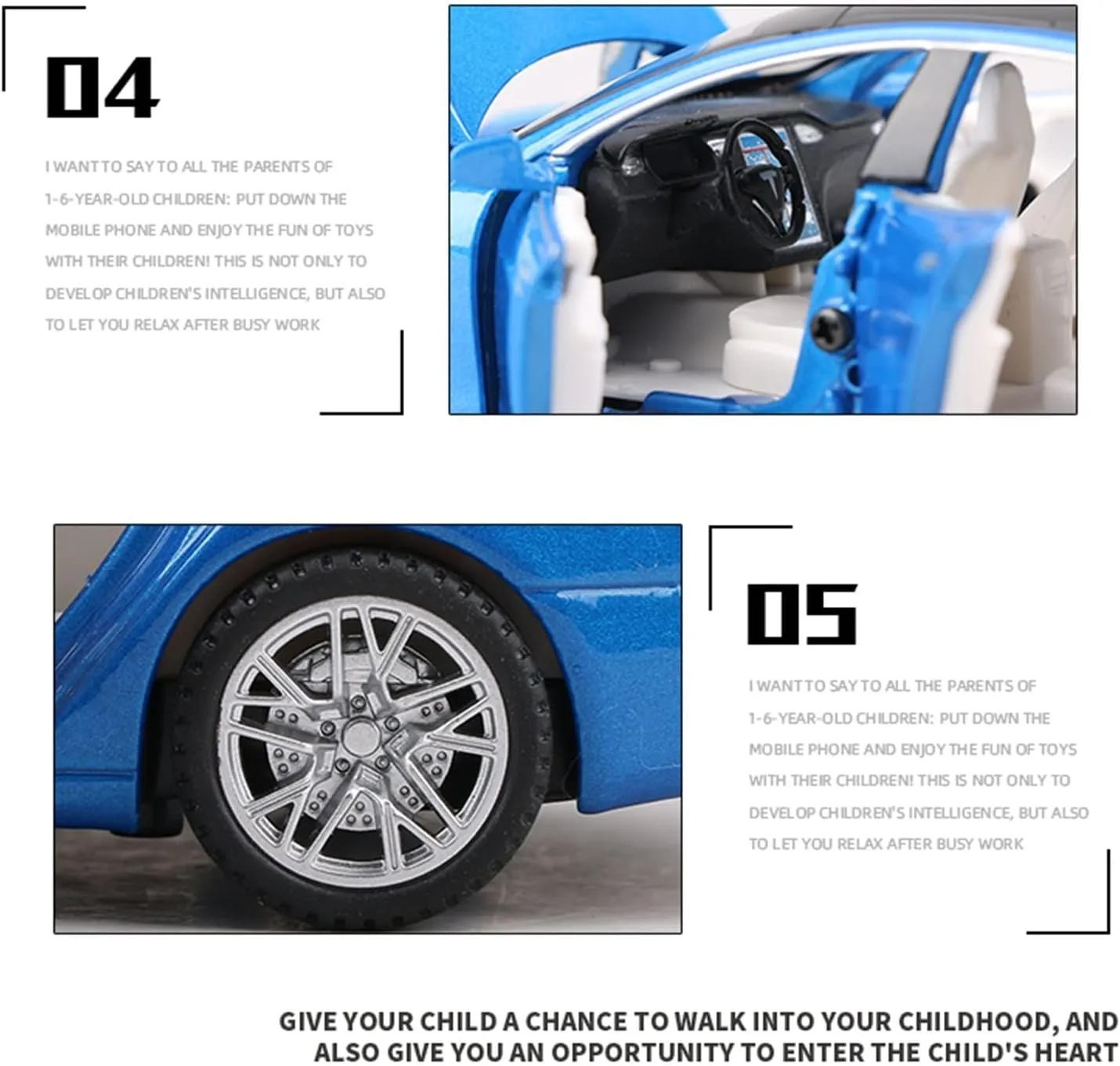 Toy car Model 1:32 for Model X Alloy Car Model Diecast Toy Car Model Simulation Sound and Light Kids Toy Gift (Color : A1)