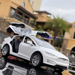 Toy car Model 1:32 for Model X Alloy Car Model Diecast Toy Car Model Simulation Sound and Light Kids Toy Gift (Color : A1)