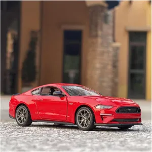 Toy car Model 1:34 for Ford Mustang GT Alloy Sports Car Model Diecast with Sound and Light Toy Gift (Color : Red)