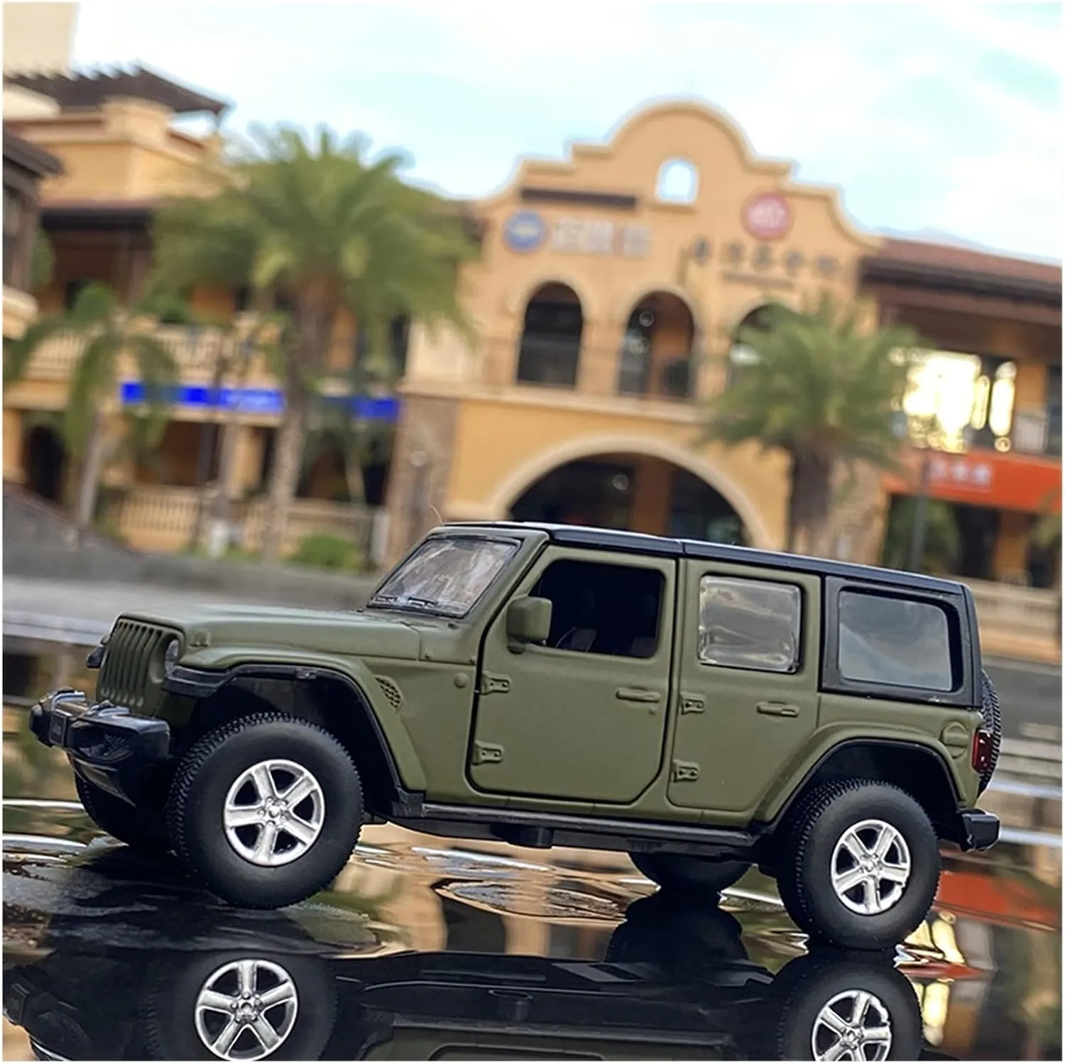 Toy car Model 1:36 for Jeeps Sahara Wrangler Simulation Car Model Alloy Toys Collection Gift Car Kids (Color : Blue)
