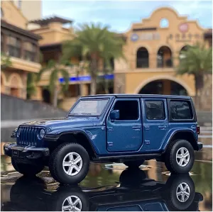 Toy car Model 1:36 for Jeeps Sahara Wrangler Simulation Car Model Alloy Toys Collection Gift Car Kids (Color : Blue)