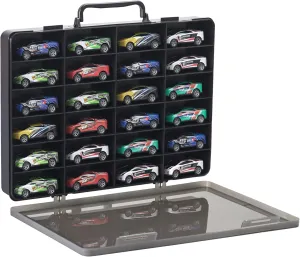Toy Storage Case for Hot Wheels Car, for Matchbox Car, for 5 Surprise Mini Brand Series 1 2 3 4, for Mini Toy and More. - Toy Organizer with 24 Storage Compartments.(Box only),Black