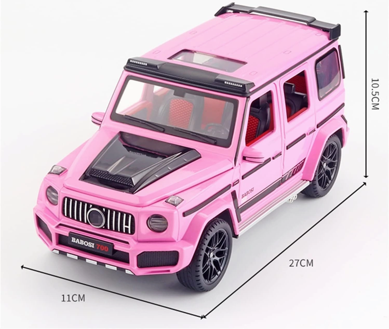 Toy car Model 1:18 for G700 G65 G63 Alloy Car Model Diecast Metal Toy Off-Road Vehicle Sound and Light Kids Toy Gift (Color : Red)