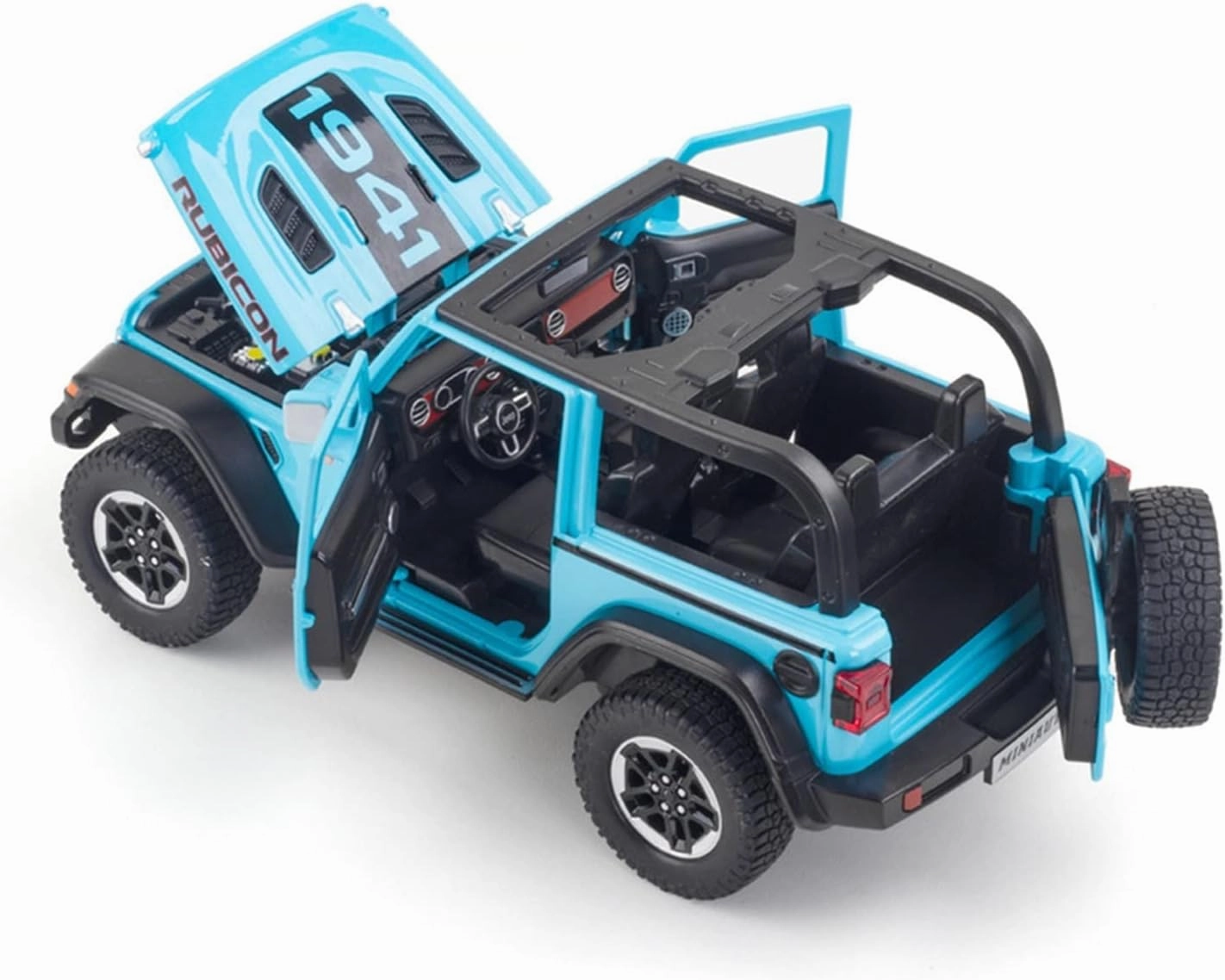 Toy car Model 1:20 for Jeeps Wrangler Rubicon 1941 Vehicle Model Car Exquisite Off-Road Alloy Collection Toys (Color : Black2)