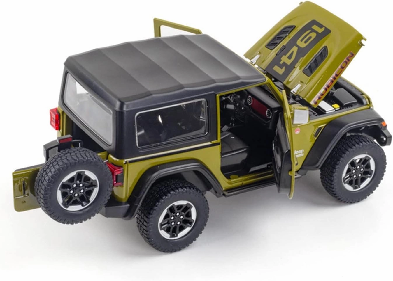 Toy car Model 1:20 for Jeeps Wrangler Rubicon 1941 Vehicle Model Car Exquisite Off-Road Alloy Collection Toys (Color : Black2)