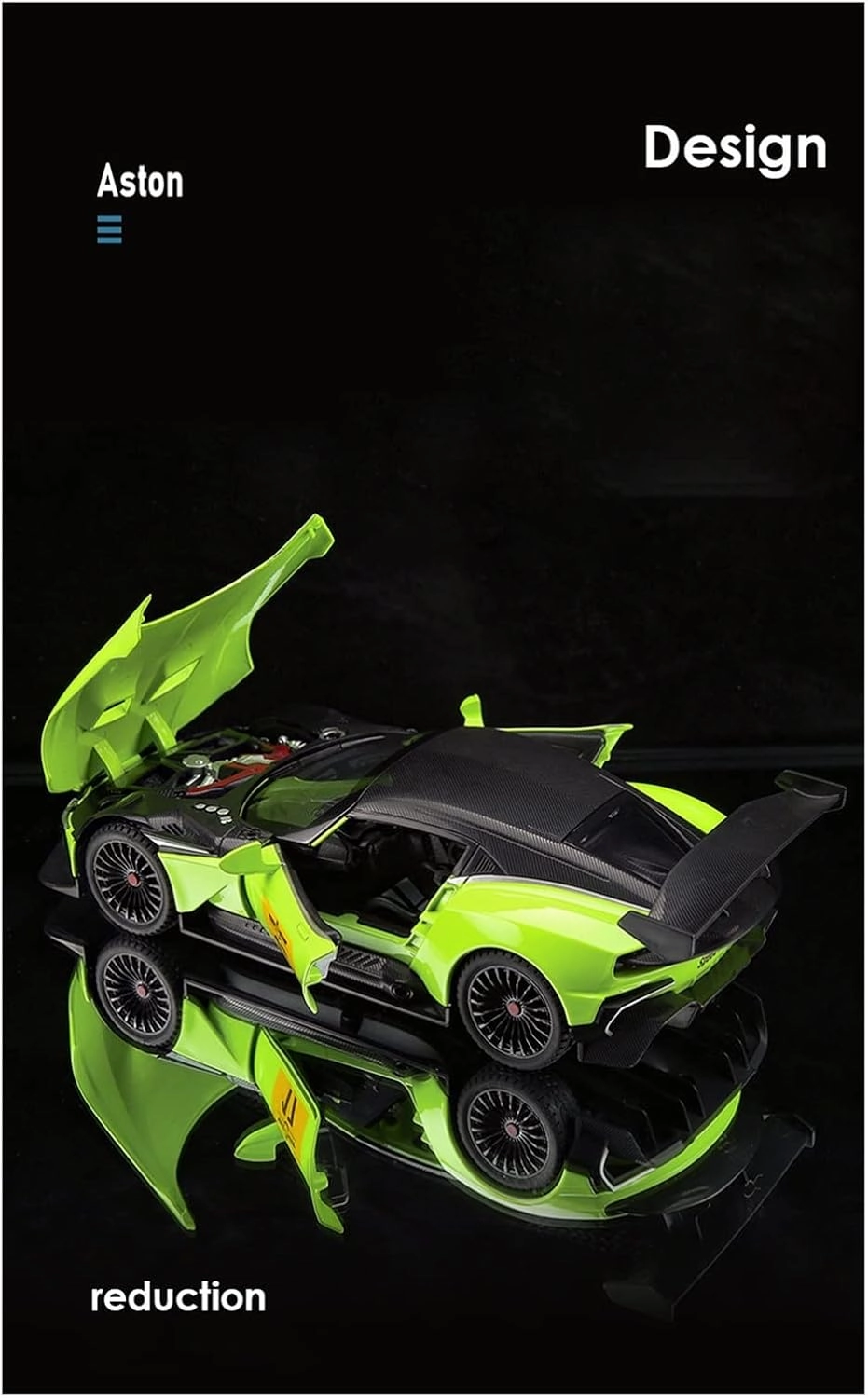 Toy car Model 1:22 for Aston Martin GT Alloy Diecasts Car Model Sound and Light Pull Back Collection Kids Toy (Color : Blue)