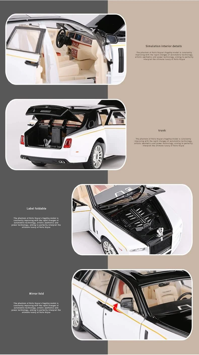Toy car Model 1:22 for Rolls-Royce Mansory Phantom Alloy Car Model Diecast Toy Collection Children Gift (Color : A1)