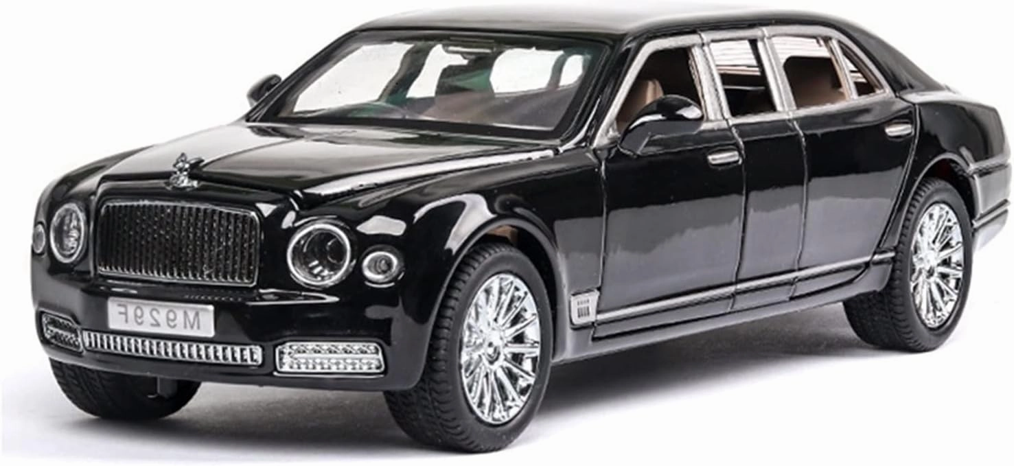 Toy car Model 1/24 Diecast Alloy Car Model Toy for Mulsanne Extended Black High Simulation Toys for Collection