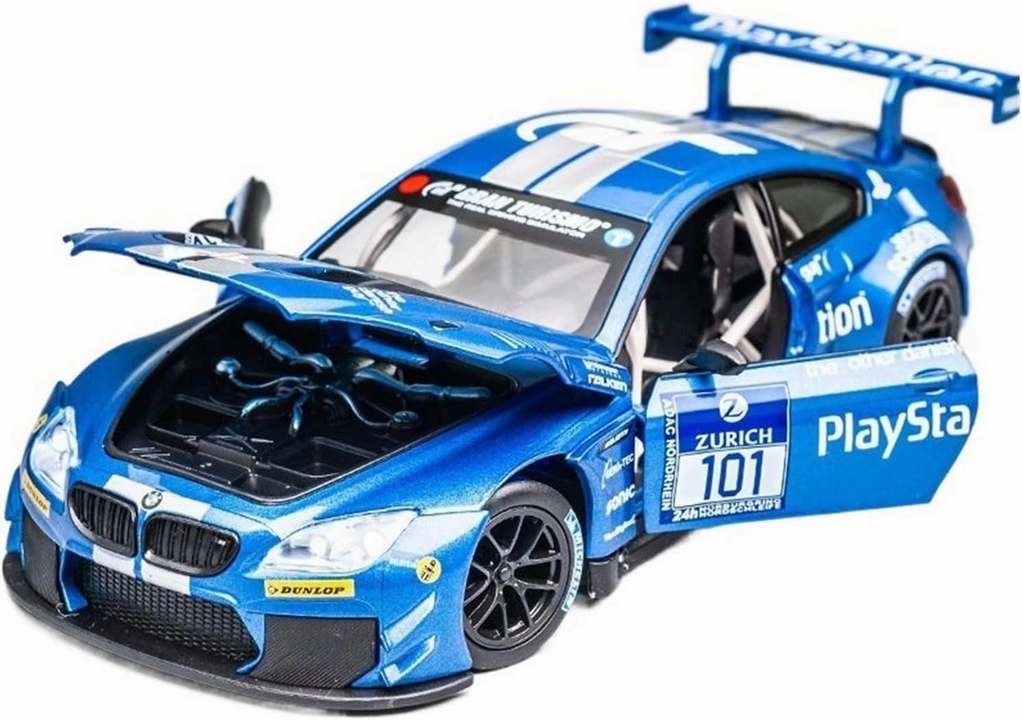 Toy car Model 1:24 for BMW 3.0 CSL Hommage R Le Mans Free Wheeling High Light Sport Racing Car Model Toy Diecast Alloy (Color : C3)
