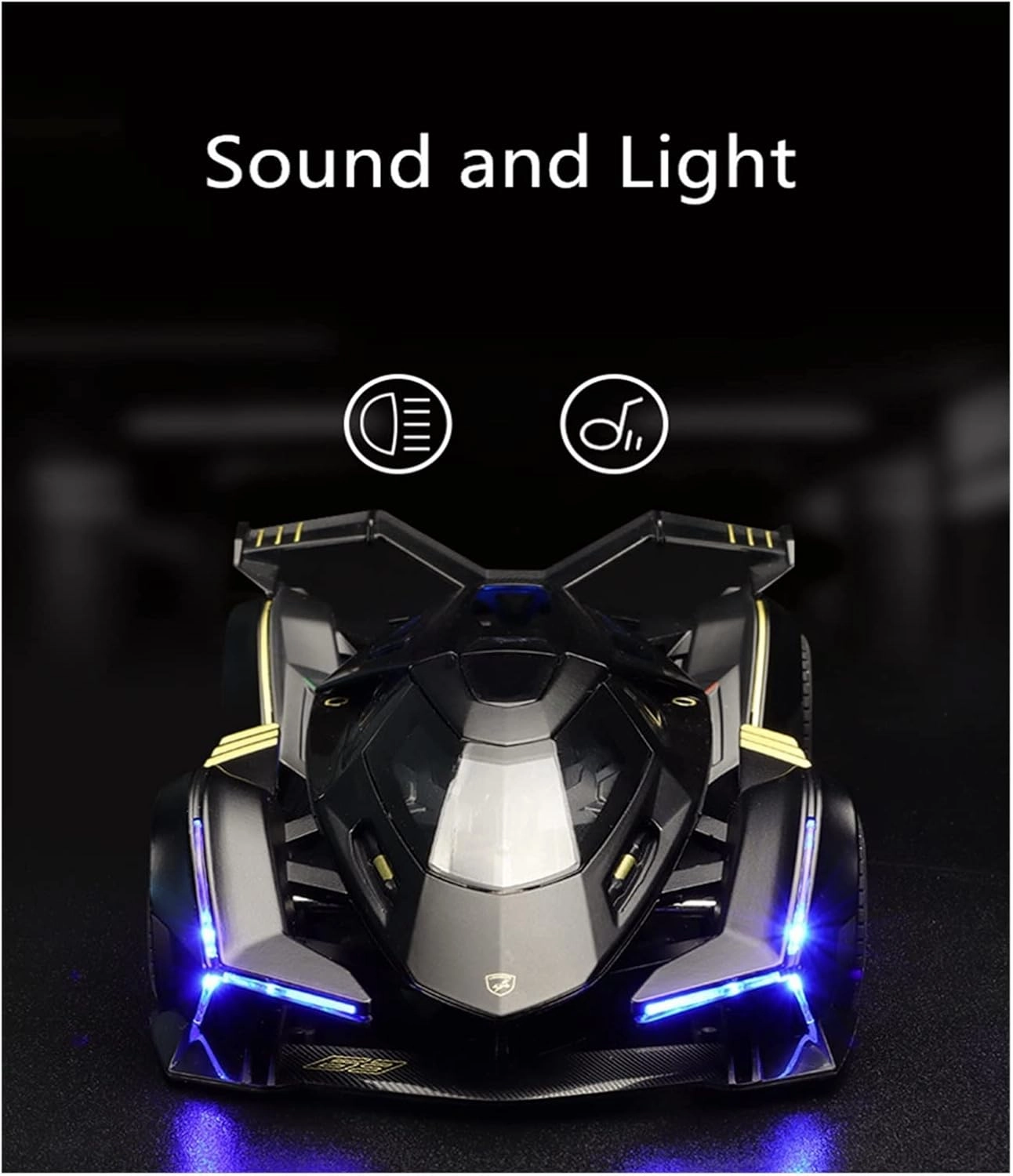 Toy car Model 1:24 for Concept Sports Alloy Car Model Diecasts Metal Simulation Toy with Sound and Light Kids Gift (Color : Green)