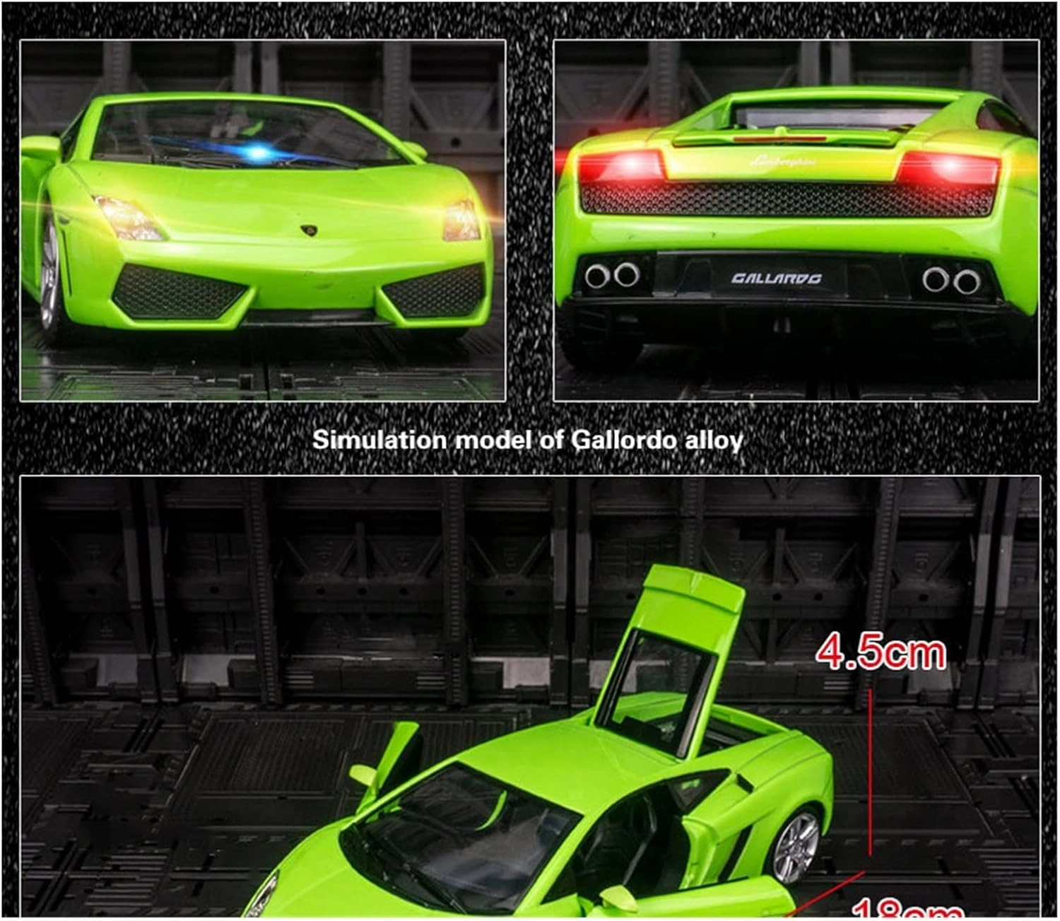 Toy car Model 1:24 for Gallardo Supercar Alloy Car Model Diecasts Toy Collect Boy Birthday Gifts (Color : Purple)