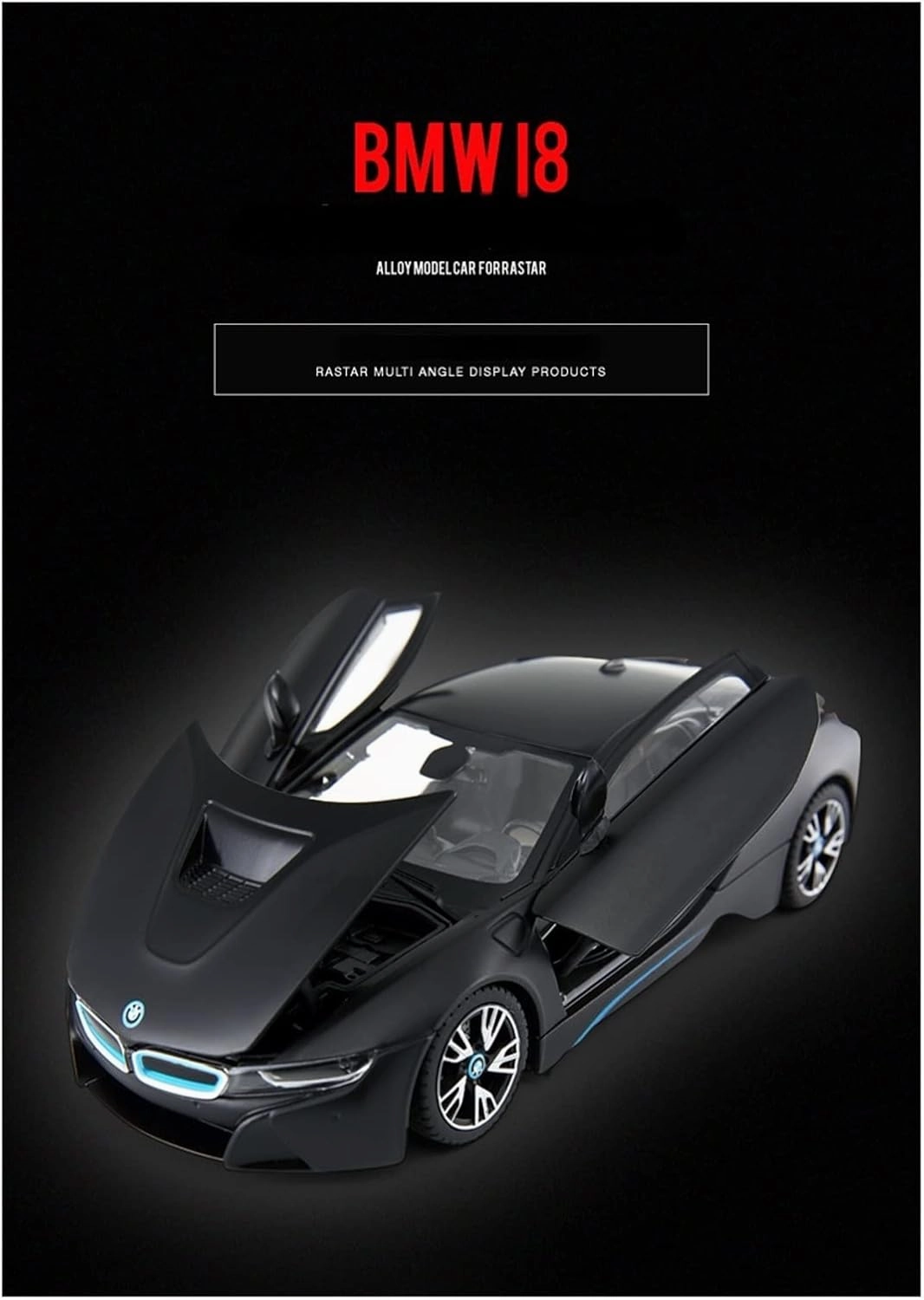 Toy car Model 1/24 for I8 Alloy Car Model Collection Diecast Miniature for Children Gifts Pull Back Kids Toys (Color : White)