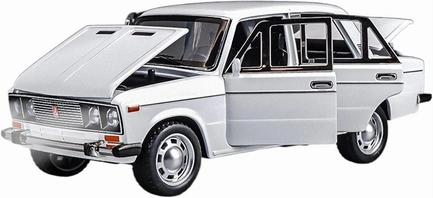 Toy car Model 1:24 for Lada Alloy Car Model Light Sound Effect Diecast Toys for Boys Birthday Gift Kids Toys (Color : White)
