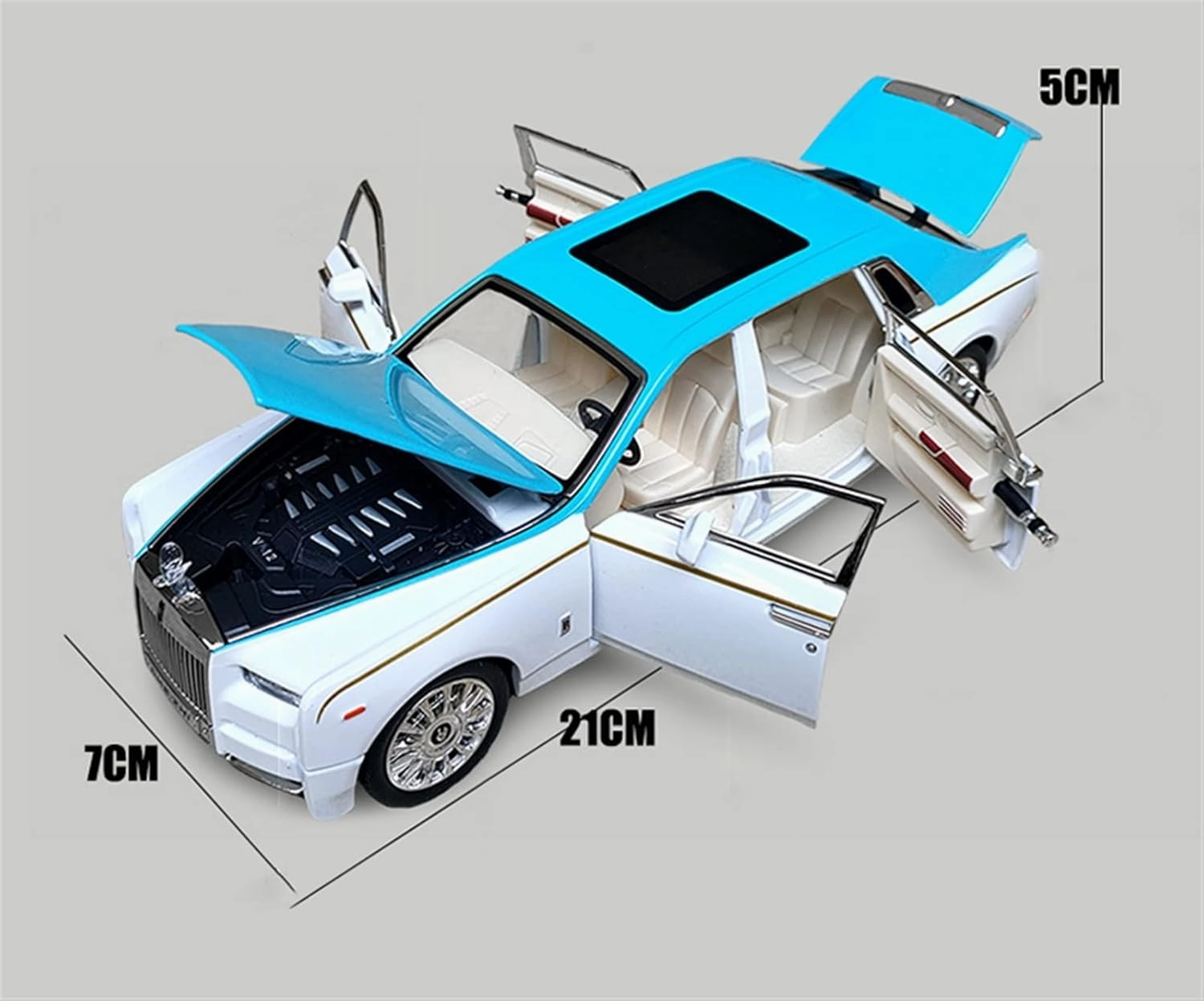 Toy car Model 1:24 for Rolls Royce Phantom Mansory Alloy Car Model Diecasts Toy Sound and Light Toys for Kids Gifts (Color : C3)