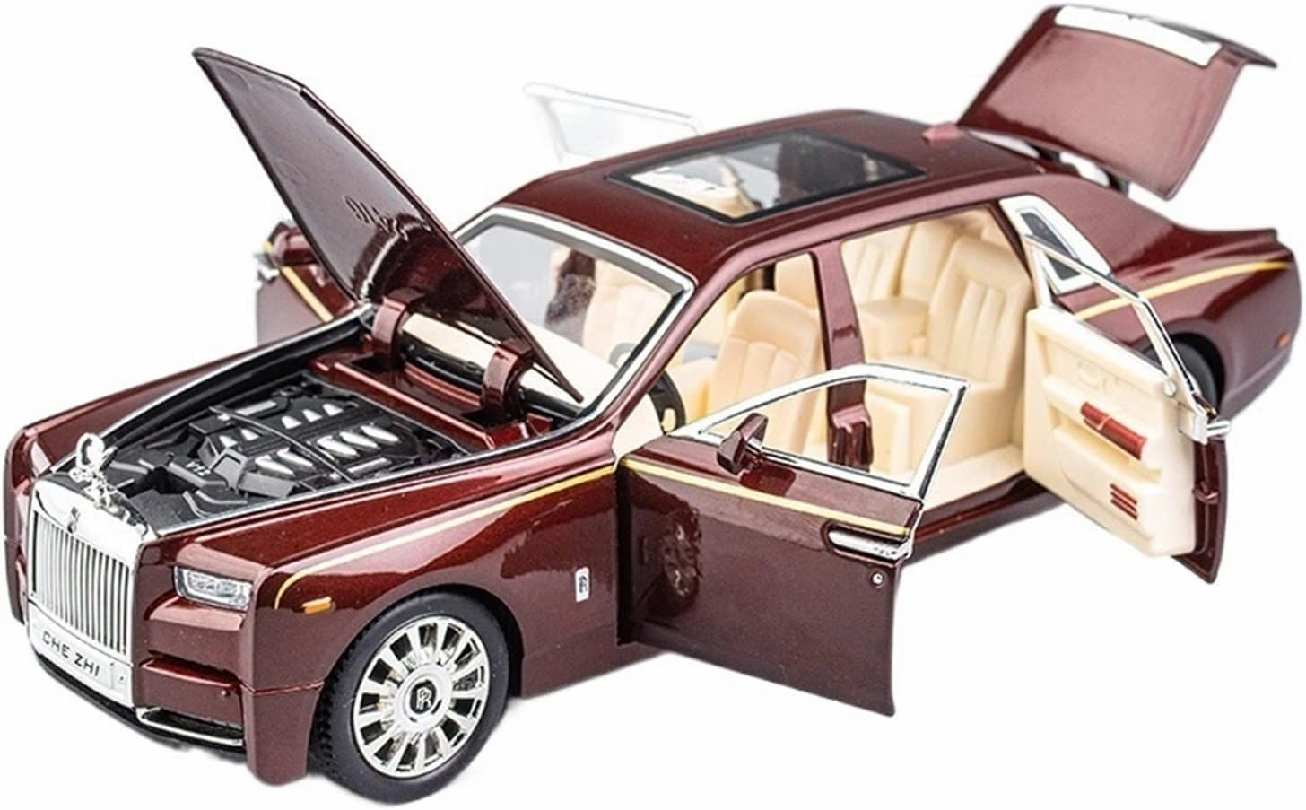 Toy car Model 1:24 for Rolls-Royce Sound and Light Pull Back Car Model Alloy Sports for Children's Toys (Color : A1)