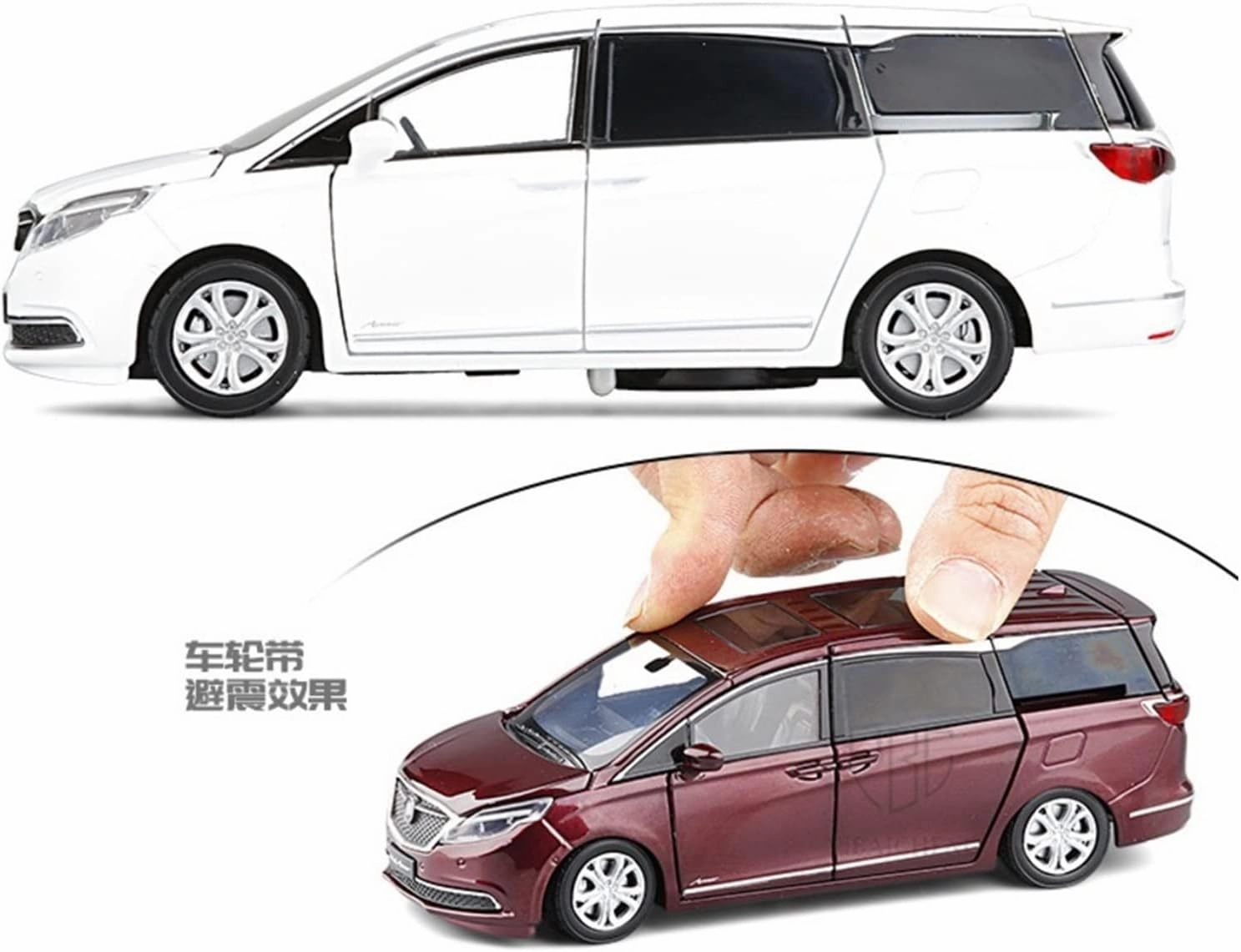 Toy car Model 1/32 for Buick GL8 Avenir Diecast Alloy Car Model with Sound Light Toy for Children Gift (Color : White)