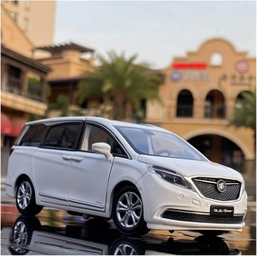 Toy car Model 1:32 for Buick GL8 MPV Alloy Car Model Diecast Sound and Light Collection Childrens Toy Gift (Color : White)