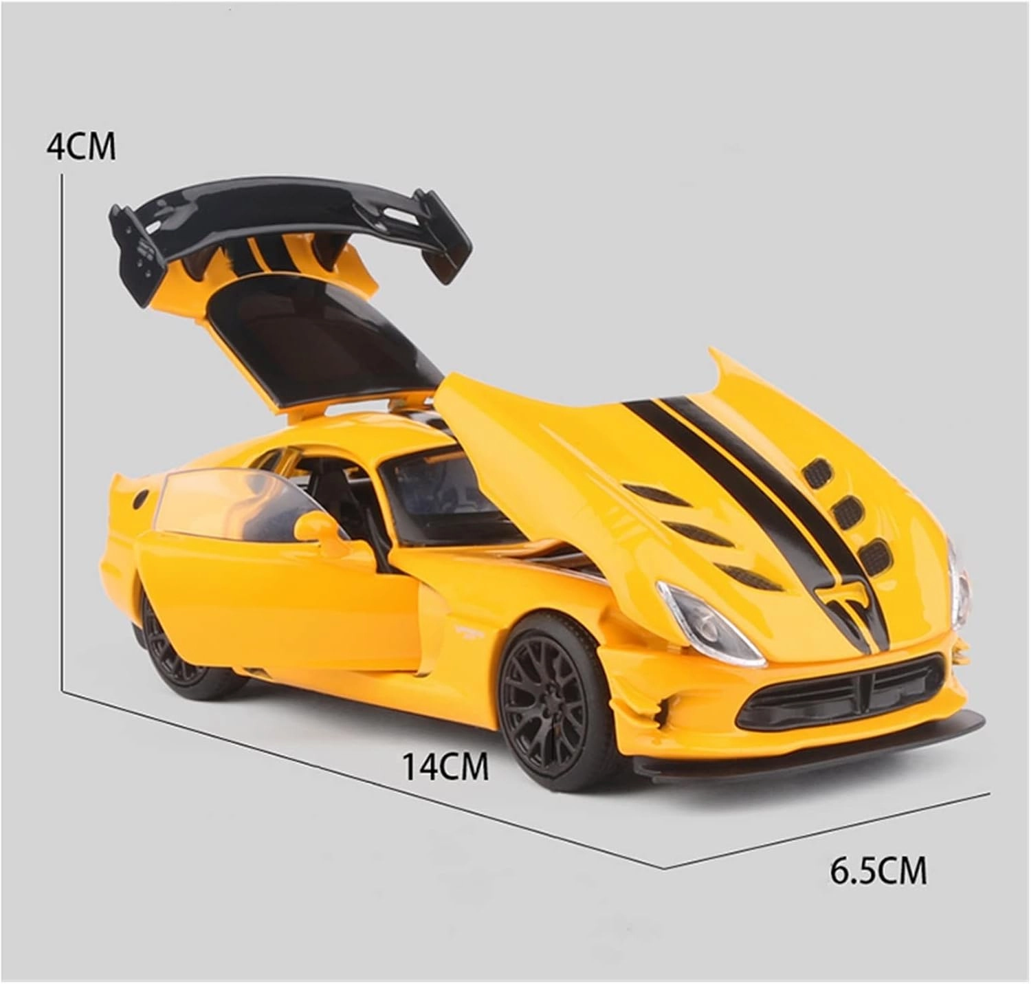 Toy car Model 1:32 for Dodge Viper ACR Supercar Alloy Car Model Car Sound and Light Toys for Children (Color : Yellow)