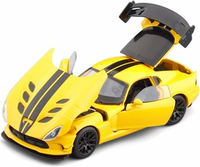 Toy car Model 1:32 for Dodge Viper ACR Supercar Alloy Car Model Car Sound and Light Toys for Children (Color : Yellow)