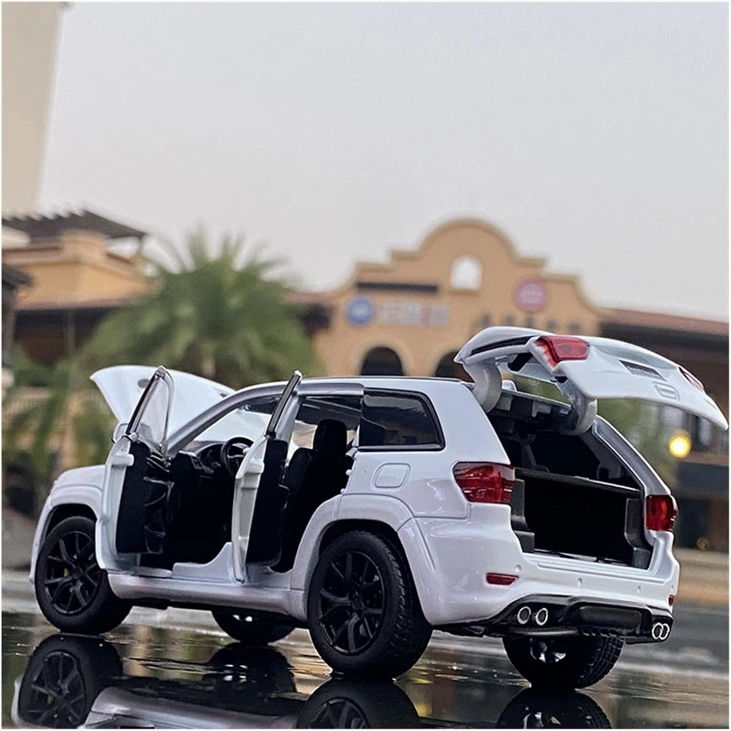 Toy car Model 1:32 for Jeeps Grand Cherokee Alloy Car Model Diecasts Toy Off-Road Sound and Light Kids Gifts (Color : Silver)
