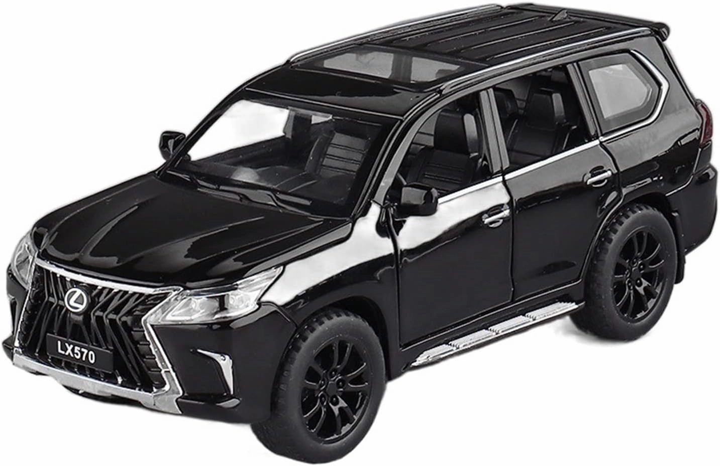 Toy car Model 1/32 for Lexus 570 Diecasts Toy Alloy Car Model Collection High Simulation Car Toys for Children Gifts (Color : Black)