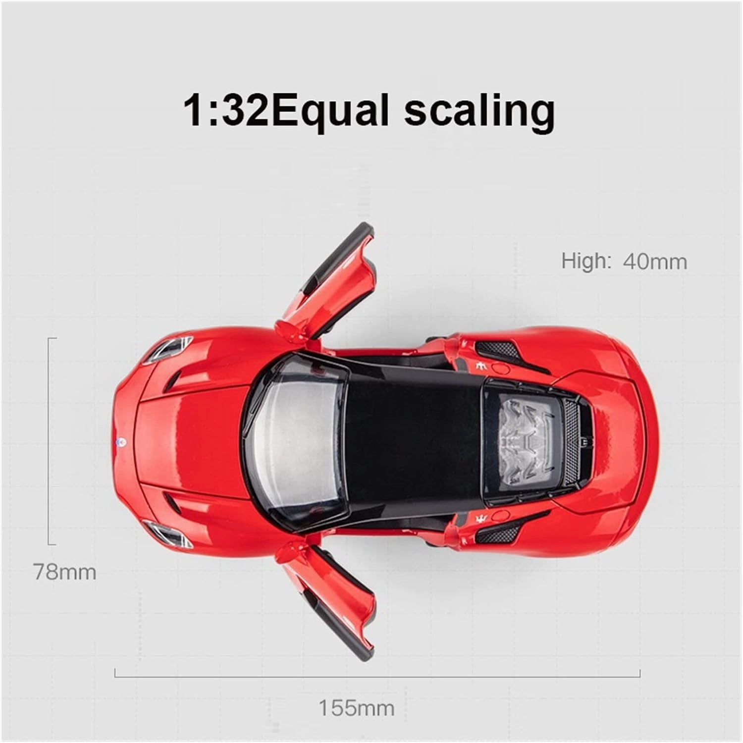 Toy car Model 1/32 for Maserati MC20 Sport Car Model Alloy Pull Back Toys Collection Boy Toys Gifts for Children (Color : White)