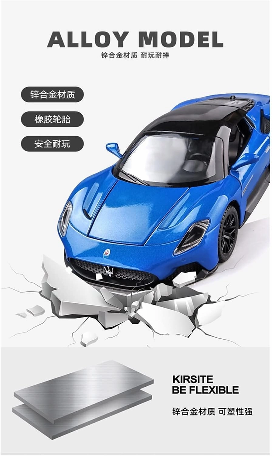 Toy car Model 1/32 for Maserati MC20 Sport Car Model Alloy Pull Back Toys Collection Boy Toys Gifts for Children (Color : White)