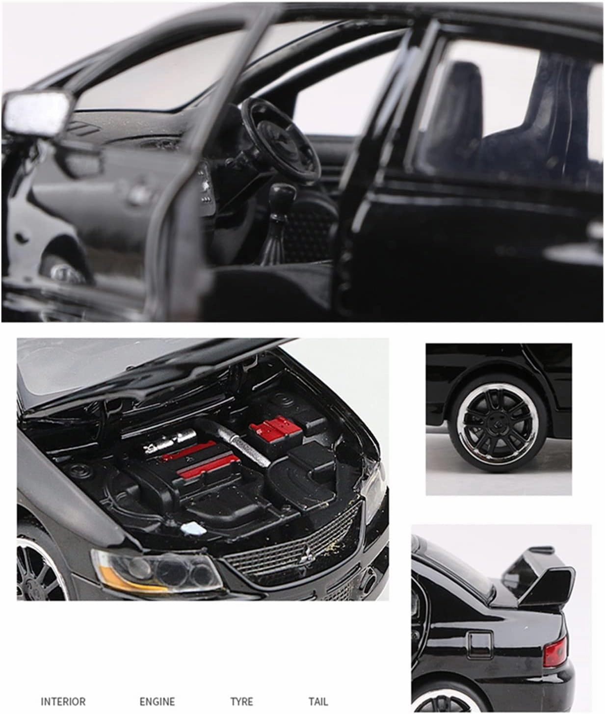 Toy car Model 1:32 for Mitsubishi Lancer Evolution IX 9 Alloy Racing Car Model Diecast Toy Kids Gift (Color : B2)