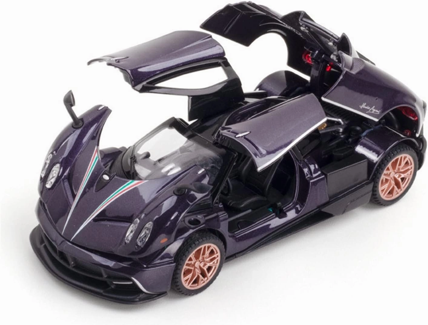 Toy car Model 1:32 for Pagani Huayra Dinastia Alloy Racing Car Model Diecast Toy Sound Light Collection Gift (Color : Yellow)